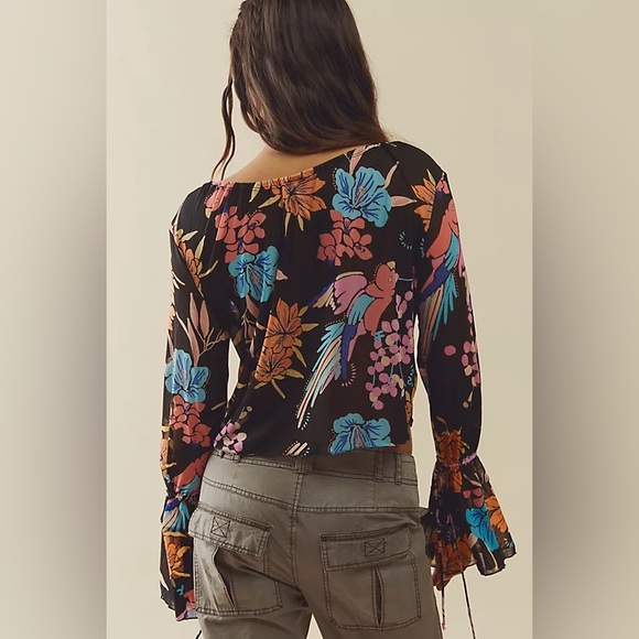 FREE PEOPLE WOMEN’S OF PARADISE TOP BLACK COMBO-SIZE X-SMALL - Picture 5 of 16